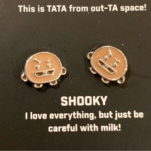 BT21 Shooky Brown Cookie Enamel Stud Earrings